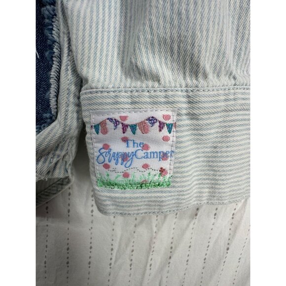 The Scrappy Camper Womens Button Shirt Sz M Upcycled Quilted Daisy Floral Boho - Picture 9 of 14